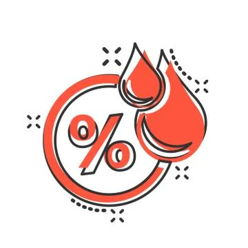 Humidity icon in comic style. Climate vector cartoon illustration on white is Illustrazione stock