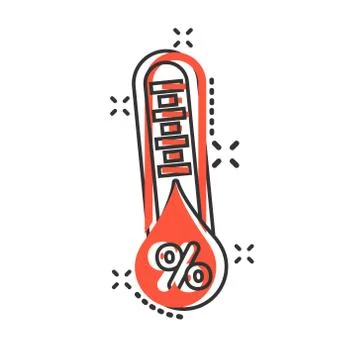 Humidity icon in comic style. Climate vector cartoon illustration on white is Illustrazione stock