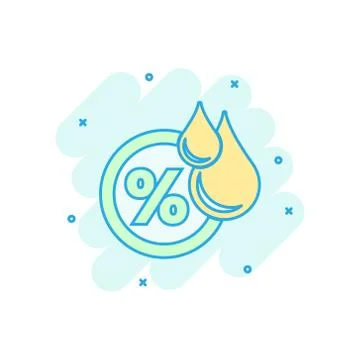 Humidity icon in comic style. Climate vector cartoon illustration on white is Stock Illustration