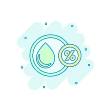 Humidity icon in comic style. Climate vector cartoon illustration on white is Illustrazione stock