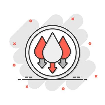 Humidity icon in comic style. Climate vector cartoon illustration on white is Illustrazione stock