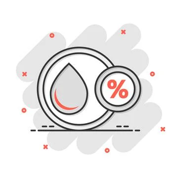Humidity icon in comic style. Climate vector cartoon illustration on white is Stock Illustration