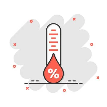 Humidity icon in comic style. Climate vector cartoon illustration on white is Illustrazione stock