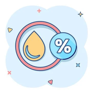 Humidity icon in comic style. Climate vector cartoon illustration on white is Illustrazione stock