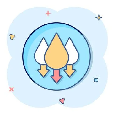 Humidity icon in comic style. Climate vector cartoon illustration on white is Stockillustratie