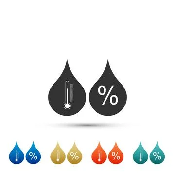 Humidity icon isolated on white background. Weather and meteorology, thermometer Stock Illustration