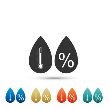 Humidity icon isolated on white background. Weather and meteorology, thermometer Stock Illustration