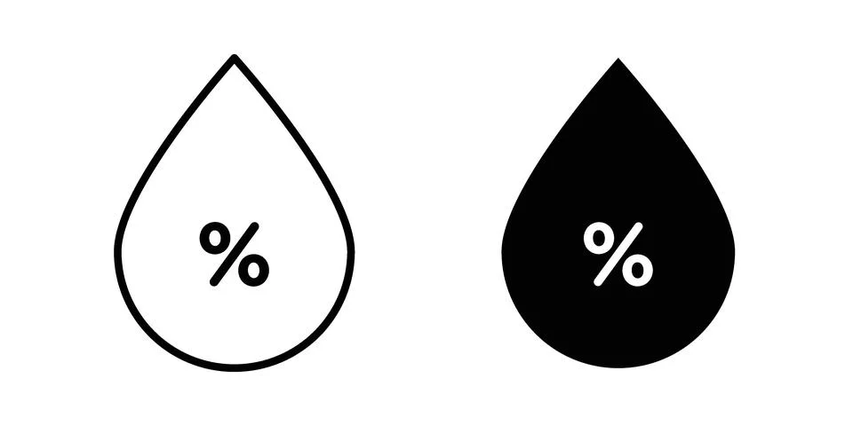 Humidity icon pack with silhouette and stroke web icons Stock Illustration