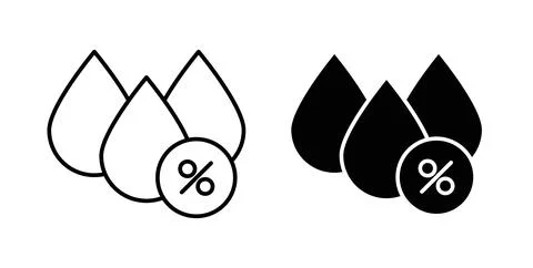 Humidity icon symbol. Vector illustration pack in black color. Stock Illustration