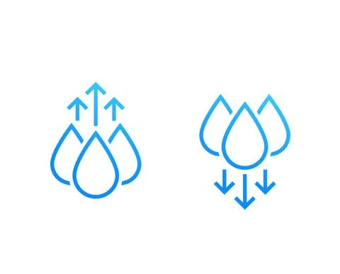 Humidity level up and down vector icons Stock Illustration
