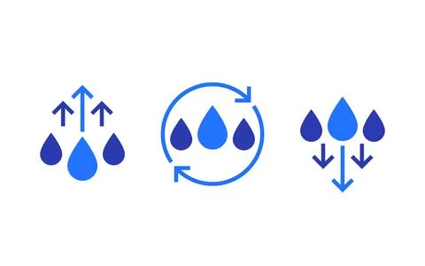 Humidity level up and down vector icons Stock-Illustration