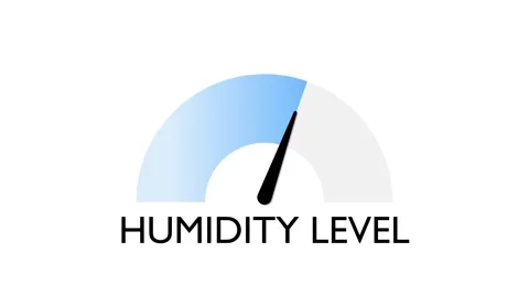 Humidity Level Gauge Animation, Hygrometer Indicator for Weather Vídeos de archivo 315014783