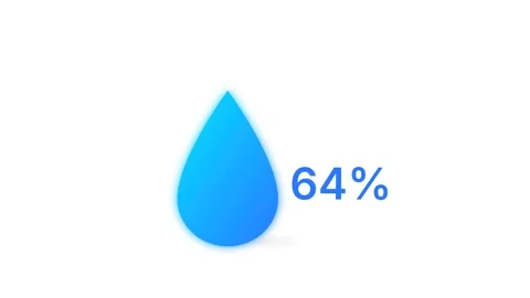 Humidity Sensor Icon with Rising Percentage and Glowing Droplet Видео 346202092
