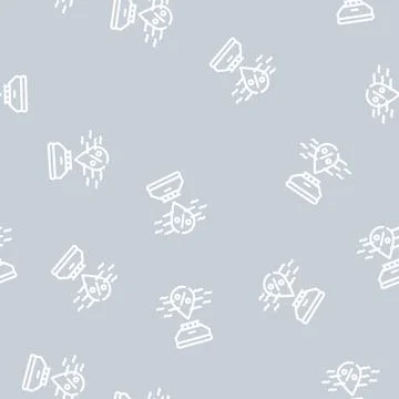Humidity sensor line vector seamless pattern black イラスト素材
