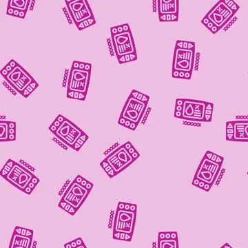 Humidity sensor module glyph vector seamless pattern イラスト素材