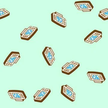 Humidity sensor module isometric icon seamless pattern Stock Illustration