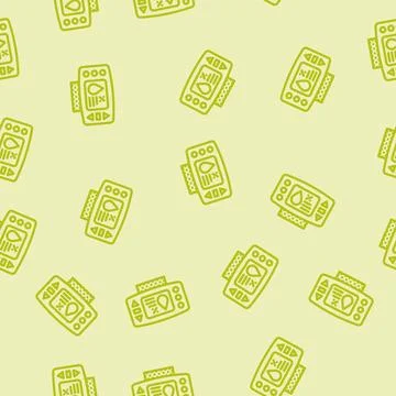 Humidity sensor module line vector seamless pattern イラスト素材