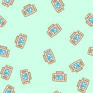 Humidity sensor module vector seamless pattern Stock Illustration