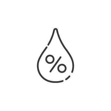 Humidity thin line icon. Isolated weather vector illustration Illustrazione stock