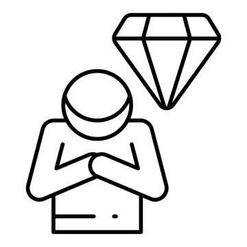 Humility Line Icon Stock Illustration
