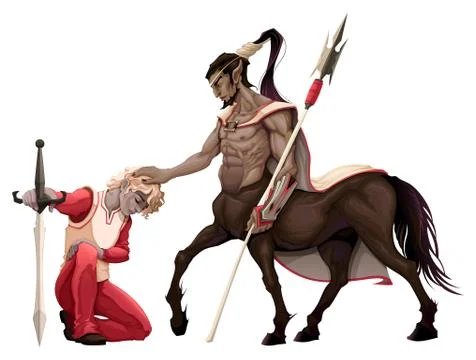 Humility. The prince with the centaur. Stock Illustration