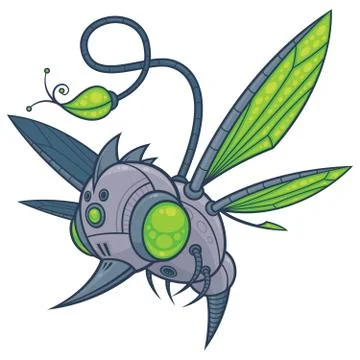 HUMM-BUZZ - Flying Robot Drone Illustrazione stock