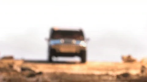 Hummer In Desert Stock Footage 740087