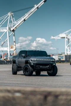 Hummer EV in black Stock Photos