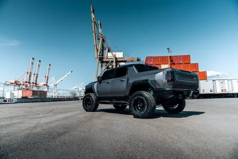Hummer EV in black Stock Photos