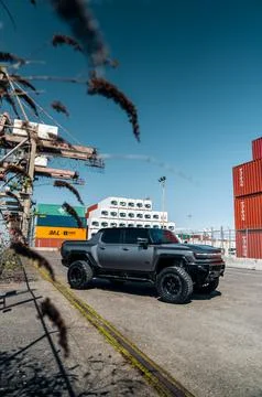 Hummer EV in black Stock Photos
