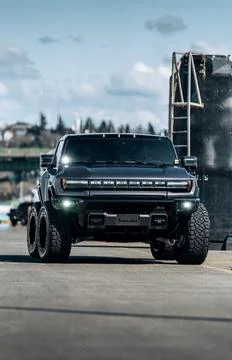 Hummer EV in black Stock Photos