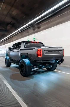 Hummer EV in black Stock Photos