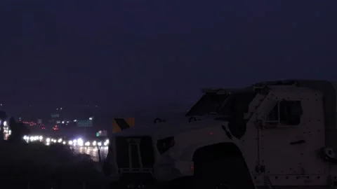 Hummer by Freeway Stock-Footage 135362374