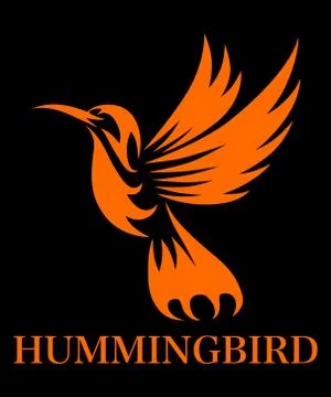 Humming 2 black bg Stock Illustration