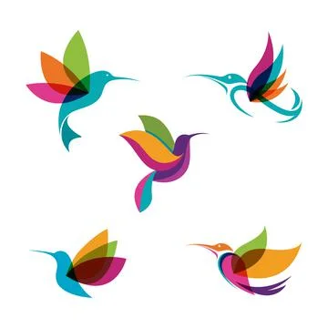 Humming bird Vector icon design illustration Illustrazione stock