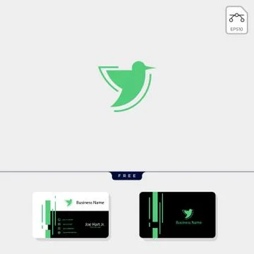 Hummingbird creative logo template, vector illustration free business card de Stock Illustration