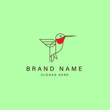 Hummingbird icon logo vector with modern luxury line premium color concept Stock Illustration