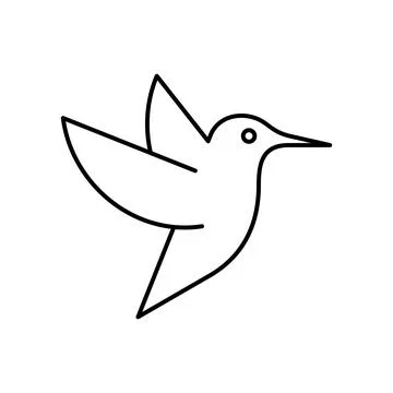 Hummingbird line icon Stock Illustration