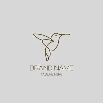 Hummingbird logo design vector illustration, hummingbird logo template icon Stock Illustration
