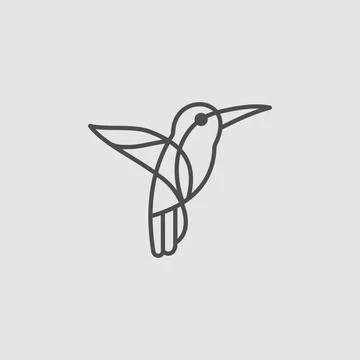Hummingbird logo design vector illustration, hummingbird logo template icon Stock Illustration