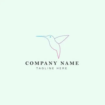 Hummingbird logo design vector illustration, hummingbird logo template icon Stock Illustration