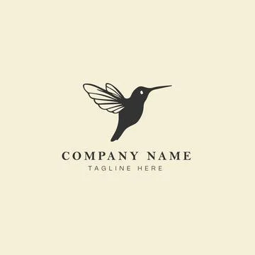 Hummingbird logo design vector illustration, hummingbird logo template icon Stock Illustration