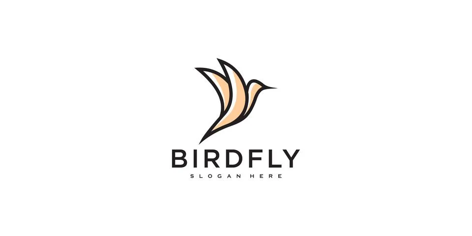 Hummingbird Logo Design Vector Template Illustrazione stock