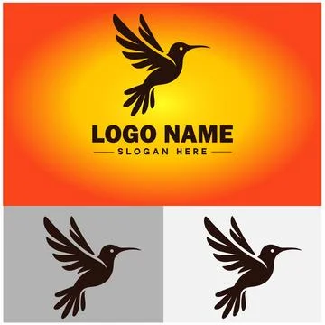 Hummingbird logo vector art icon graphics for company brand business icon h.. Stock Illustration