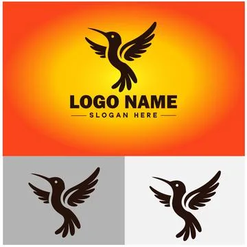 Hummingbird logo vector art icon graphics for company brand business icon h.. Stock Illustration