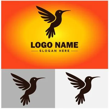Hummingbird logo vector art icon graphics for company brand business icon h.. Stock Illustration