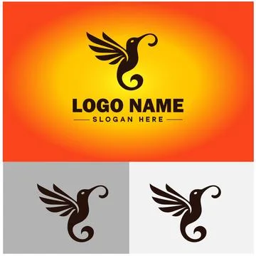Hummingbird logo vector art icon graphics for company brand business icon h.. Stock Illustration