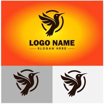 Hummingbird logo vector art icon graphics for company brand business icon h.. Stock Illustration