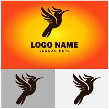 Hummingbird logo vector art icon graphics for company brand business icon h.. Stock Illustration
