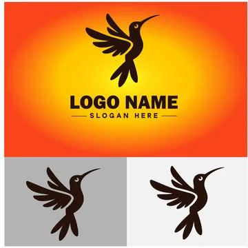 Hummingbird logo vector art icon graphics for company brand business icon h.. Stock Illustration